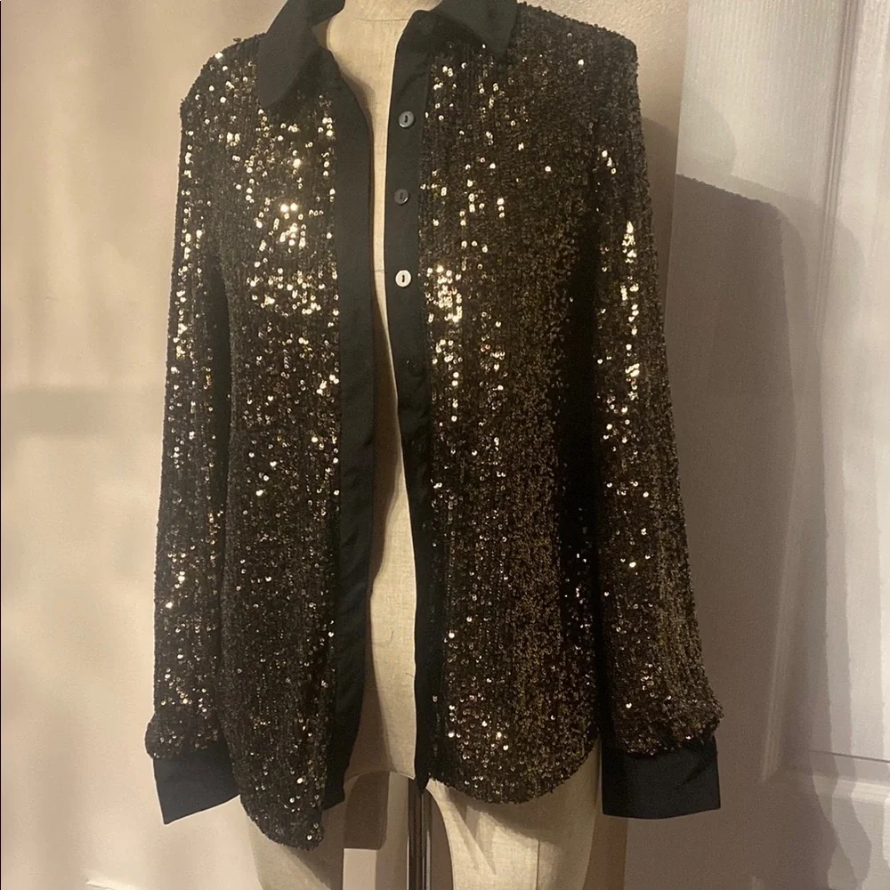 Black and Gold Sequin top cable & gauge - Picture 6 of 7